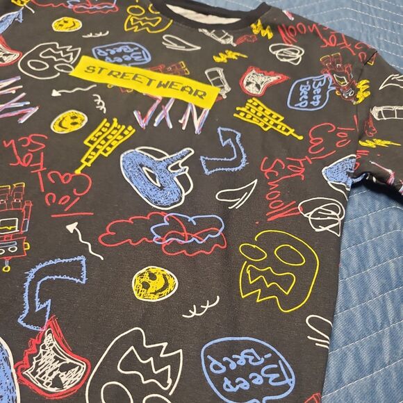 Original Gravity Streetwear graffiti T-shirt Men's Size M Grunge NYC Goth - Picture 3 of 7